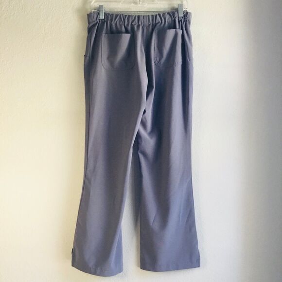 Scrub pants sz Small  ‘Med Couture’ stretchy quick dry boot cut/flare gray teal - Picture 3 of 6